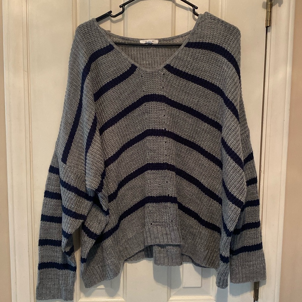 Maurice’s navy stripped and gray knit sweater